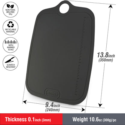 TPU Cutting Board. Single / 1 piece. Black.